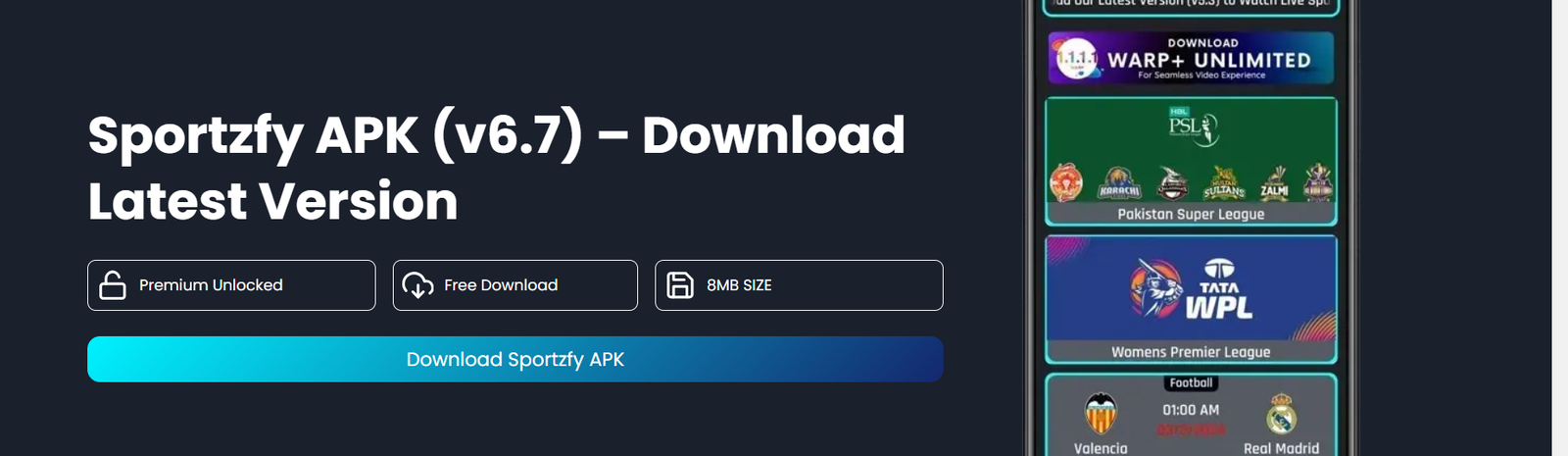 Sportzfy APK (v8.0) - Download Latest Version 3 Click Download Button